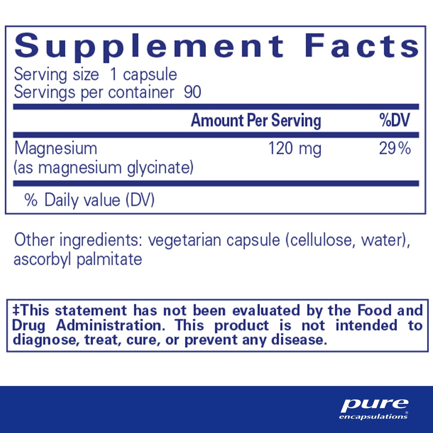 Pure EncapsuIations Magnesium (Glycinate) 90 Count(Pack of 2)
