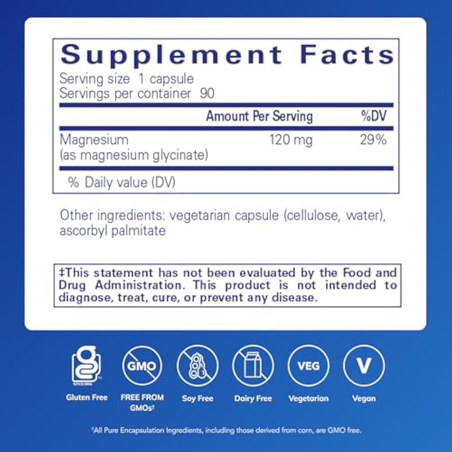 Pure EncapsuIations Magnesium (Glycinate) 90 Count(Pack of 2)